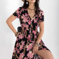 Floral V-Neck Slit Dress
