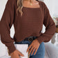 Chic Babe' Square Neck Mixed Knit Sweater 🦋