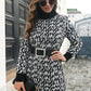 Heathered Turtleneck Mini Sweater  Dress