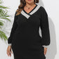 Plus Size Long Sleeve Sweater Dress
