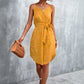 SOChic Printed V-Neck Tie Waist Mini Dress