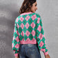 Fashion Mood Geometric Button Up Long Sleeve Cardigan