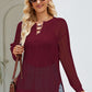 Lace-Up Slit Knit Top