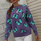 Woven Right Butterfly Dropped Shoulder Crewneck Sweater