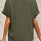 Pocketed Notched Short Sleeve Blouse