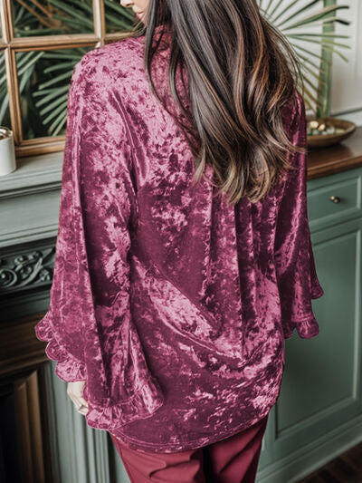 Women's Celeste Round Neck Flounce Sleeve T-Shirt