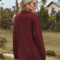 Collared Neck Cable-Knit Long Sleeve Blouse