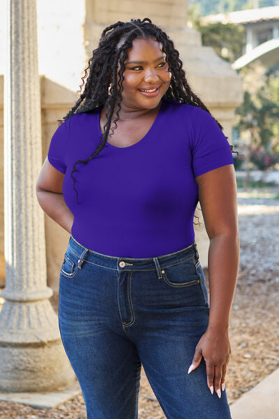 Basic Bae Full Size Round Neck Short Sleeve Bodysuit *