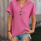 Eyelet Notched Short Sleeve T-Shirt