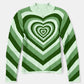 Heart Mock Neck Long Sleeve Sweater
