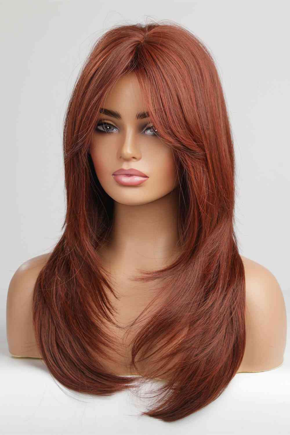 Red Mid-Length Wave Synthetic Wigs 20''