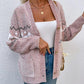Charming Trends Heathered Pocketed Button Up Cardigan