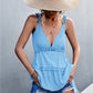 Women's Frill Trim Sleeveless Plunge Top