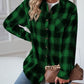 Plaid Button Up Dropped Shoulder Outerwear