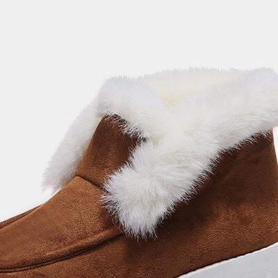 Toshia Lynn Furry Suede Ankle Snow Boots