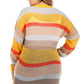Sherbet Plus Openwork Color Block Button Up Cardigan