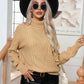 Turtleneck Cable-Knit Long Sleeve Sweater