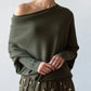 Full Size Boat Neck Batwing Sleeve Knit Top