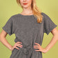 Round Neck Short Sleeve Romper with Pockets