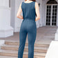 Drawstring Round Neck Sleeveless Jumpsuit