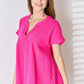 Zenana Full Size Raw Hem Short Sleeve Top - Brand Zenana