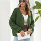 Open Front Ribbed Trim Cardigan