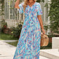 Women's Multicolored V-Neck Maxi Dress