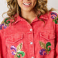 Sequin Raw Hem Jacket