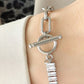 Michelle&Lanha Zircon Titanium Steel Closure Bracelet