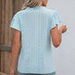 Eyelet Notched Flutter Sleeve T-Shirt