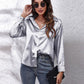 Button Up Collared Neck Long Sleeve Shirt