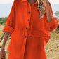 H.H.J. Texture Button Up Shirt and Shorts Set