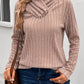 Ribbed Turtleneck Long Sleeve Sweater