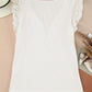 Deep V Lace Butterfly Sleeve Top