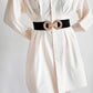 Women's Geometric Buckle Elastic Wide Belt