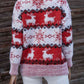 Christmas Reindeer & Snowflake Round Neck Sweater