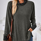 Contrast Mock Neck Long Sleeve T-Shirt