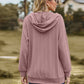 Full Size Cable-Knit Zip-Up Hooded Blouse