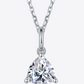 Women's 1 Carat Moissanite Pendant 925 Sterling Silver Necklace