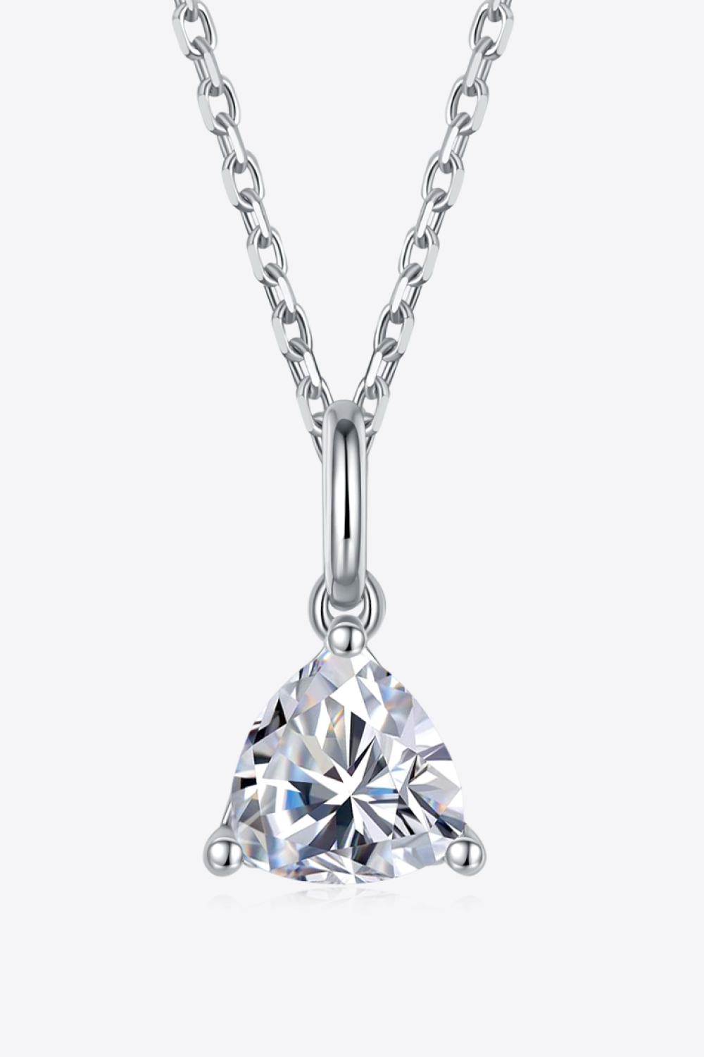 Women's 1 Carat Moissanite Pendant 925 Sterling Silver Necklace