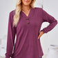 Notched Long Sleeve T-Shirt