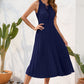 Swiss Dot Tie Neck Sleeveless Dress