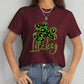 Lucky Clover Round Neck Short Sleeve T-Shirt