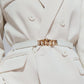 Women's Zinc Alloy Buckle Elastic PU Belt