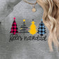 Round Neck Christmas Themed Graphic Long Sleeve Sweatshirt