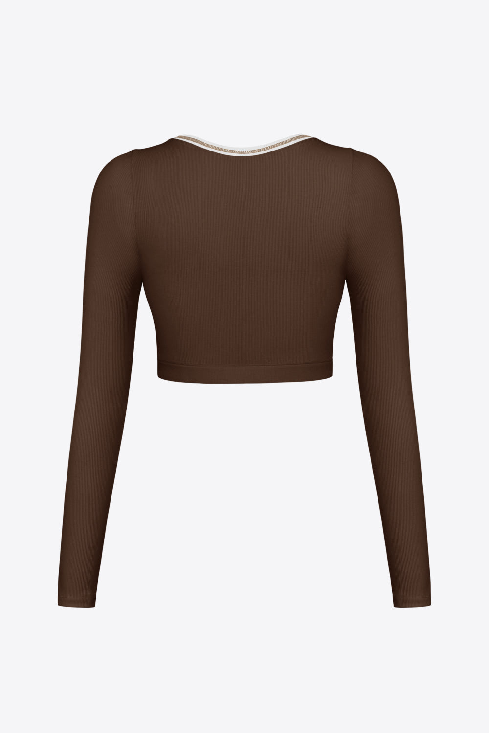 Women's Contrast Trim Ribbed Cropped Top