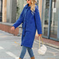 Adrien Planet Royal Blue Collared Neck Button Down Coat