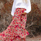Printed High Waist Pleated Skirt