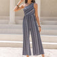 Printed Single Shoulder Sleeveless Jumpsuit