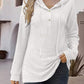 Half Button Up Drawstring Hoodie